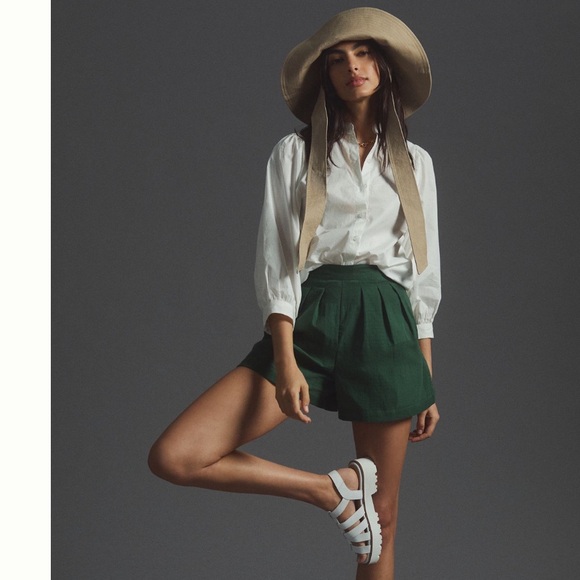 Corey Lynn Calter High Waist Green Shorts